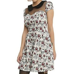 Hell Bunny Floral Ribcage Goth / Retro Dress, XS